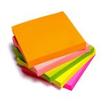 Sticky Notes - 12 Pads Bright Assorted Coloured Removable 76x76mm 100 Sheets per Pad