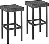 Crosley Furniture Palm Harbor Outdoor Wicker 29-inch Bar Height Stools - Grey (Set of 2)