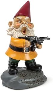 Angry Little Garden Gnome Statue, Outdoor Lawn & Yard Home Defender, Combat Figurine Sculpture Decorations, Funny Housewarming Gag Gift
