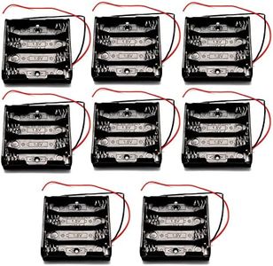 JWISLAND (Pack of 8) 4 AA Battery Holder Case Box, 4 AA Battery Holder with Leads, 4 AA Battery Holder with Wires 6V