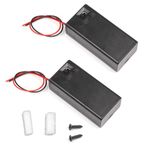 LAMPVPATH (Pack of 2) 9v Battery Holder, 9 Volt Battery Holder with Switch, 9v Battery Case with Switch