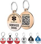 MYLUCKYTAG Service Dog Tag, QR Code Stainless Steel Pet ID Tag Dog Tag, Online Pet Profile, Pet Location Alert Email, Digital Pet Tag, Durable Pet ID, Dog Collar Tag, Engraved Pet Tag