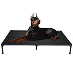 Veehoo Cooling Elevated Dog Bed, Portable Raised Pet Cot with Washable & Breathable Mesh, No-Slip Rubber Feet for Indoor & Outdoor Use, XX-Large, Black