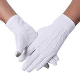 JISEN Men Formal Tuxedo Honor Guard Parade Nylon Cotton Non-slip Touchscreen Gloves