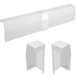 SDSNTE 4ft Steel Easy Slip-On Baseboard Heater Cover with End Caps for Bathroom & Hydronic System for Replacing Old Cover, White, 2 Packs: two 2 feet