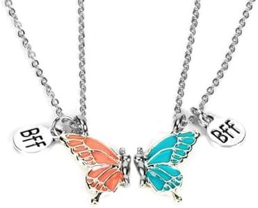 BFF Gifts Butterfly Necklaces for Teen Girls BFF Necklace for 2 Girls Best Friend Her Gifts for Women Matching Necklaces for Best Friends Christmas Birthday Gifts