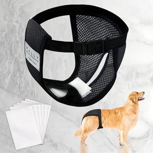 PALLY Pets' Products Female Dog Breathable Reusable Female Dogs Diapers with 6 Absorbption Cotton Pad Comfort Reusable Doggy Diapers for Female Dog (Extra Large, Recommended Waist - 15.7" to 22.8")