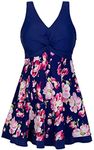 wantdo Women's Swimwear Swimsuit Large Bust Swim Dress Push Up A20 16/18