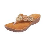 Mochi Women Antic Gold Comfort & Fashion Chappal UK/6 EU/39 (44-60)