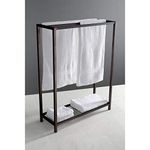 INDIAN DECOR. 28502 Free Steel Standing Towel Rack, Towel Organizer for Bathroom/Bedroom/Towel Drying Rack - Black