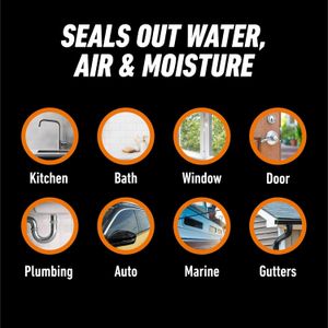Gorilla White Silicone Sealant, 295ml – Waterproof Adhesive