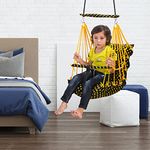 BOFFLE Cotton Baby Swing for Kids jhula 1-5 Years Swings Cradle Chair uyyala New Born Baby Gifts Foldable and Washable with Safety Belt, Home & Garden (Yellow dot)