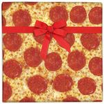 Pizza Wrapping Paper - 6 Sheets of Birthday Gift Wrap - Food - Funny Wrapping Paper for Men Women Kids - Comes with Fun Stickers - Recyclable - By Central 23