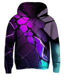 Kinberr Boys Fleece Hoodies 3D Lightning Geometric Hooded Sweatshirt Girls Novelty Graphic Pullover Tops 11-13 Years