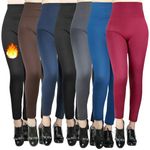 Moon Wood 7 Pack Women’s Fleece Lined Leggings High Waist Soft Stretchy Winter Warm Thermal Leggings