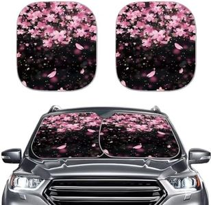 Coldinair Cherry Blossom Windshield Sun Shade,Folding Auto Sunshade for Car Truck SUV Sedans Sun Visor Protector Sun Cover for Car Windshield