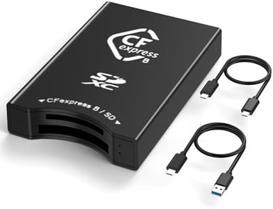 CFexpress Type B USB3.2 GEN 2 10Gbps Card Reader, Dual Slot Portable CFexpress Type B/SD Memory Card Adapter with USB A/USB C Connectors, Camera Card Reader Compatible with Windows/Mac OS/Linux