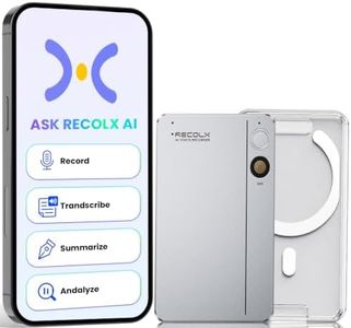 Recolx AI Voice Recorder with Real-Time Analysis,Transcription Summaries