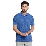 Van Heusen Athleisure Men Polo T-Shirt - Cotton Rich - Ultra Soft, Short Sleeve, Heathered_60043_Marine Blue_S