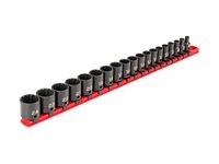 TEKTON 3/8 Inch Drive 12-Point Impact Socket Set, 19-Piece (6-24 mm) - Rails | SID91114