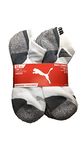 PUMA Mens No Show Low Cut Moisture Control Sport Socks (Shoe Size 7-11) - White - 12 Pack