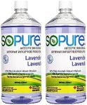 SoPure 2X945 mL Liquid Lavender Hand Sanitizer Refills Bottles (with a free travel size spray bottle) - Natural vegetable ingredients & Enriched with Vitamin E - Non-sticky moisturizing