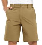 BGOWATU Mens Stretch Golf Shorts Lightweight Quick Dry Hiking Cargo Camping Athletic Work Flat Front Shorts with Multi Pockets Olive Green Size 42