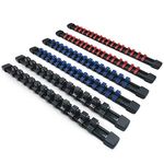 ACEBON Tools Socket Organizers, 6 Piece Socket Holder Kit, 1/4 inch, 3/8 inch & 1/2 inch Drive, Portable Socket Clip Rail Holder, Holds 86 Sockets