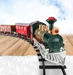 Kids Train Set - Electric Train Set for Boys 3-5 w/Lights & Sound, Train Toy Railway Kits Gift Toy w/Steam Locomotive Engine, 4 Horses & Tracks, for 4-7