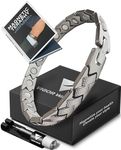 Vigor Wave® Magnetic Therapy Titanium Bracelet for Men — Unique Braided-Like Magnetic Bracelet for Relieving Pain and Improving Circulation + Premium Sizing Tool & Gift Box, Titanium