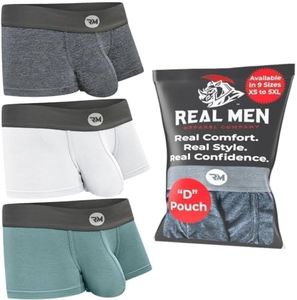 Real Men Bulge Enhancing Underwear 1 or 3 Pack 3-7 Inch, Ultra Soft Boxer Briefs Modal, Bulge Pouch Underwear, D Pouch 3 Pack- Slate Grey Dark Heather Grey White, Large