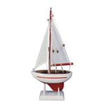 Hampton Nautical Pacific Sailer Red 9" Hampton Nautical Model Ship, Fully Assembled (Not a Kit)