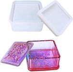 URBAN BOX Silicone Jewelry Box Resin Molds with Lid for Making Gift Box Epoxy Mold, Jewelry Storage Container for Earrings, Necklaces, Rings, Studs, Bracelet (Square Shape(7.5x3.5))-77, White