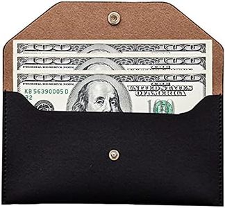 Carrotez Cash Envelopes (PU Leather) Money Envelopes for Cash Gifts, Reusable Cash Envelope Wallet, 1 ea, Letter Engraving - Black