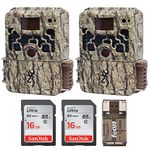 (2) Browning Trail Cameras Strike Force Extreme 16 MP Game Camera + 16GB SD Card + Focus USB Reader