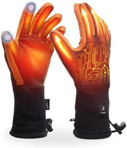 Heated Glove Liners for Men Women Winter Rechargeable Electric Battery Heating Thin Gloves, Heated Gloves for Riding Ski Snowboarding Hiking Cycling Hunting Arthritis (Orange (Thin), XL)