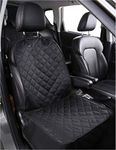 Alfheim Nonslip Rubber Backing Front Seat Cover with Anchor and an Adjustable Pet Dog Car Seat, Black, One Size