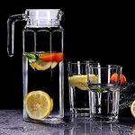 Cruzzie Glass Water Jug with Lid, Pitcher Water Jug Hot & Cold