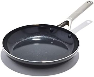 OXO Agility Series 10" Frying Pan Skillet, PFAS-Free Nonstick Lightweight Aluminum, Induction Base, Quick Even Heating, Stainless Steel Handles, Chip-Free Rims, Dishwasher & Oven Safe, Black