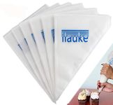 Ilauke Pack of 100 Reinforced Disposable Plastic Pastry Icing Piping Pouches for Icing Cake, white, 100PCS