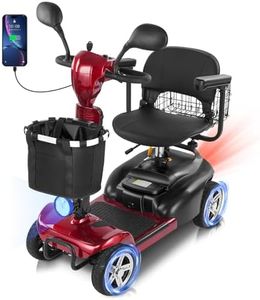 15 Miles Mbxcooter 4 Wheels Mobility Scooter for Adults&Seniors Up to 300LBS, 350W Electric Powered Wheelchair Device with Extended Battery, Dual Baskets, Rotating Seat, Weight Only 58 Pounds