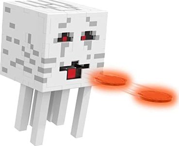 Mattel HDV46 Minecraft Fireball Ghast - Bewegend actiefiguur met 10 fireballschijven - Schiet Echt - Gebaseerd op de Game, 15 cm, Multicolour