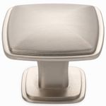 Koofizo Stepped Square Cabinet Knob - Matte Brushed Nickel Pull Handle (31mm / 1.2 Inch), 10-Pack for Kitchen Cupboard Door, Bedroom Dresser Drawer, Bathroom Wardrobe Hardware