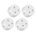 Tsudoku 4 Pcs Tuya Zigbee Smart Socket 16A Home Powers Monitor Powers Outlet Smart Life Voice Control Alexa Timing DIY UK Plug Easy Install