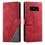 SONWO Case for Galaxy Note 8 Case, Premium Leather Flip Wallet Case Magnetic Closure Card Slots Kickstand Phone Case for Samsung Galaxy Note 8, Red