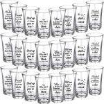 24 Packs Acrylic Clear Party Shot Glasses Set 1.2 Ounce Heavy Base Shot Glasses Funny Friends Shot Glasses for Adult Small Glass Shot Cups, 8 Styles