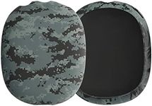 kwmobile Covers Compatible with Apple AirPods Max Covers (Set of 2) - Camouflage Dark Grey/Black/Light Grey