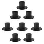 Gute Taper Candle Holder, Candle Holders for Pillar Candles, Matte Black Candlestick Holder Centerpieces for Home Decoration, Wedding Anniversary, Party, Housewarming Gifts,Set of 8,Round