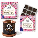 Oud Al Habayeb Bakhoor Set by Dukhni | 2 x 9 Piece each & Oriental Bakhoor Burner | Arabic Bakhoor Incense | Rose Oud Blend | Perfect for Prayer Time | To Relax & Meditate