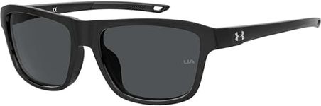 Under Armour Men's Ua Rumble/F Sunglasses, Shiny Black, 58mm, 17mm